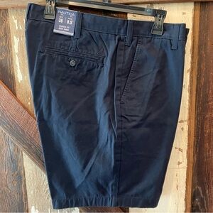 Nautica Navy Flat Front Shorts Classic Fit 36 W Deck Short 8.5” Inseam